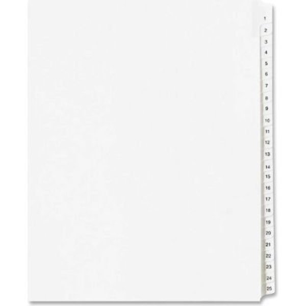 Avery Dennison Avery Side Tab Collated Legal Index Divider, 1 to 25, 8.5"x11", 25 Tabs, White/White 1701